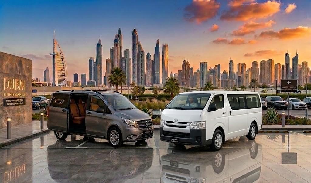 9 seater Mercedes Vito and Toyota HiAce for VIP transfers and airport runs in Dubai